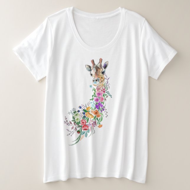 Floral Giraffe T - Shirt (Design vorne)