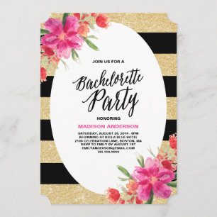 Floral Glam   Junggesellinnenabschied Einladung