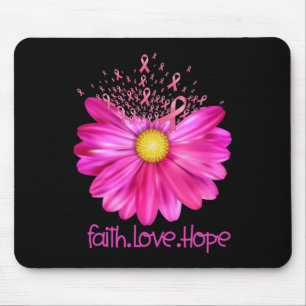 Floral Glaube Liebe Hoffnung Brustkrebs Bewusstsei Mousepad