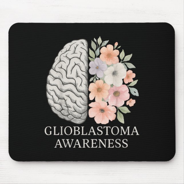 Floral Glioblastoma Bewusstsein Monat Hirnkrebs G Mousepad (Vorne)