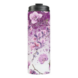 *~* Floral Glitzer Girly Confetti Thermal Tumbler Thermosbecher