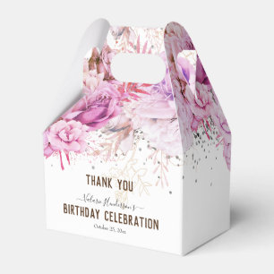 Floral Glitzer Happy Birthday Favor Box Geschenkschachtel