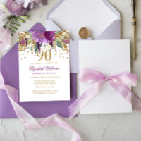 Floral Glitzer Sparkling Amethyst 90. Geburtstag