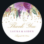 Floral Glitzer Sparkling Amethyst Wedding Stickers<br><div class="desc">Matching Kollektion im Little Bayleigh Store! Wir haben Kunstwerke von: www.createthecut.com</div>