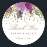 Floral Glitzer Sparkling Amethyst Wedding Stickers<br><div class="desc">Matching Kollektion im Little Bayleigh Store! Wir haben Kunstwerke von: www.createthecut.com</div>