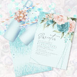 Floral Glitzern 16 . Geburtstag Aquamarin ID912<br><div class="desc">Ein handgeschriebener, signierter Schriftart kombiniert mit geometrischen Rahmen, funkelnd Hintergründen und üppigen Blumen wird in dieser 16 . Geburtstag-Kollektion verwendet, um einen warmen und intimen Set für Ihre Veranstaltung zu schaffen. Die hier gezeigte Einladung, die mit einem aquamarinen und rot-rosa Ambiente mit den koordinierenden Glitzern gestaltet wurde, gibt Ihnen die...</div>