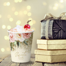 Floral Glitzern 16 . Geburtstag Gold ID912