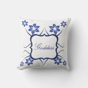 Floral Goddess Pillow, blau Kissen