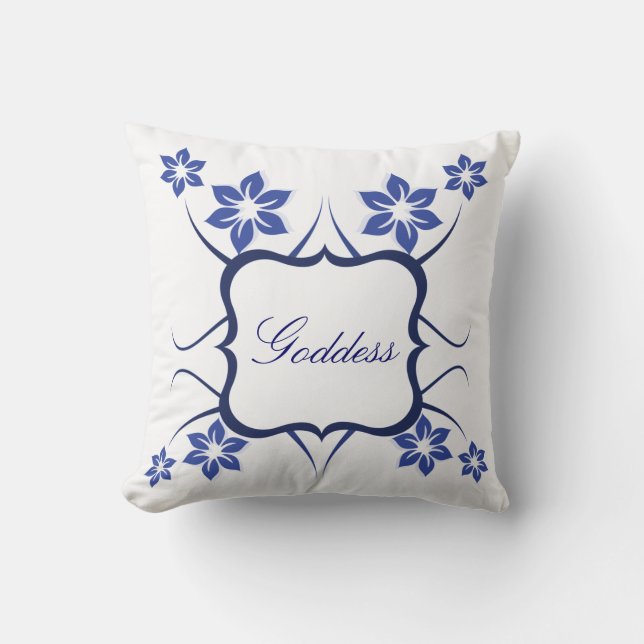 Floral Goddess Pillow, blau Kissen (Vorderseite)