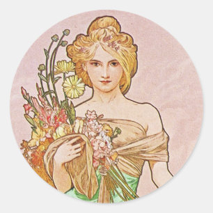 Floral Goddess Runder Aufkleber