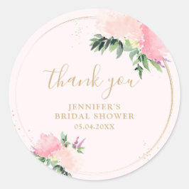 Floral Gold Brautparty Runder Aufkleber