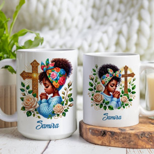 Floral Gold Cross Christliches ethnisches Gebet Gi Kaffeetasse
