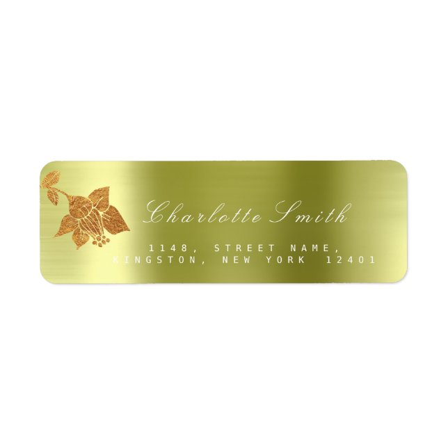 Floral Gold Foil Metallic Minze Green UAWG (Vorne)