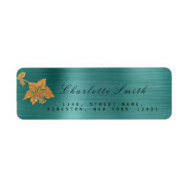 Floral Gold Foil Metallische Aquamarine tropische 