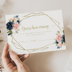 Floral Gold Geometric rät wie viele Game Card Visitenkarte