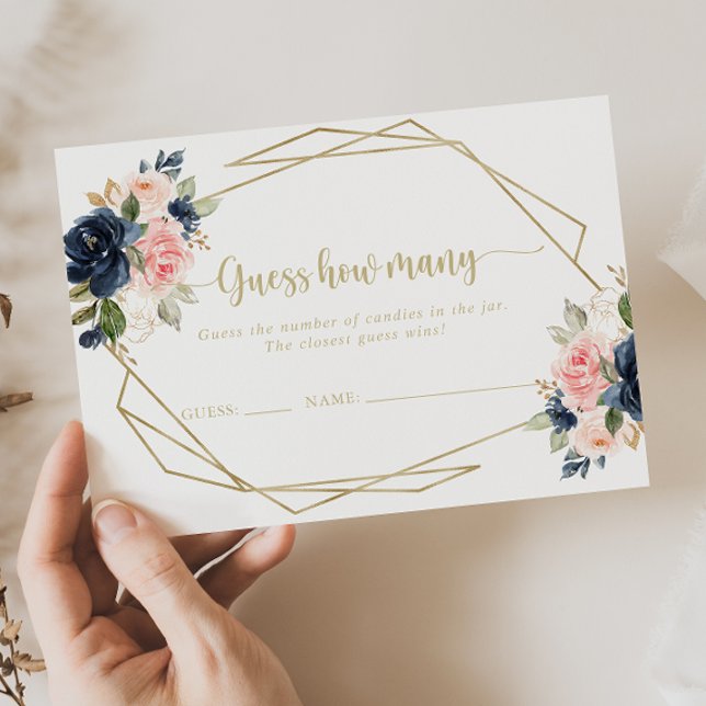 Floral Gold Geometric rät wie viele Game Card Visitenkarte (Von Creator hochgeladen)