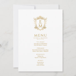 Floral Gold Hochzeitsgrabband Wappen Custom Monogr Einladung