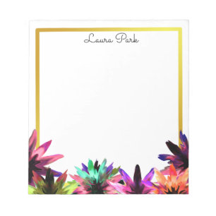 Floral Gold Imitate Personalisiert Niedlich Girl Notizblock