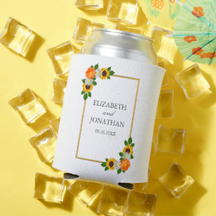 Floral Gold Rahmen Wedding Dosenkühler