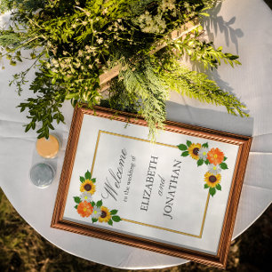 Floral Gold Rahmen Wedding Poster