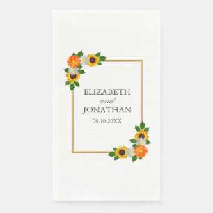 Floral Gold Rahmen Wedding Serviette