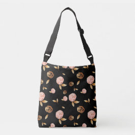 Floral Gold-Rose Tragetaschen Mit Langen Trägern
