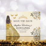 Floral Gold Save the Date Geburtstag Quinceanera<br><div class="desc">Erzählen Sie Ihren besonderen Tag mit der Floral Gold Save the Date Quinceañera Karte. Dieses elegante Design besticht durch luxuriöse goldene Blumenakzente, die Eleganz und Charme ausstrahlen. Das Hotel ist ideal, um den Ton für Ihre kommende Quinceañera zu bestimmen, und vereint Save the Date eine Touch von regaler Schönheit mit...</div>