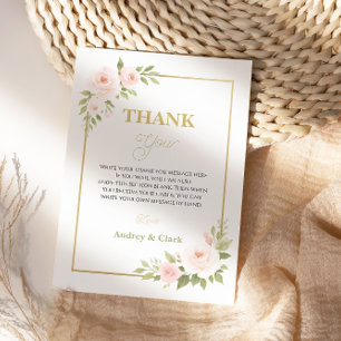 Floral Gold Schriftzug Sweet Sixteen Elegant 16. Dankeskarte