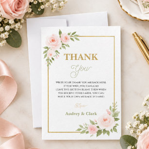 Floral Gold Schriftzug Sweet Sixteen   Elegant 16. Dankeskarte