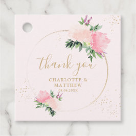 Floral Gold Vielen Dank Geschenkanhänger