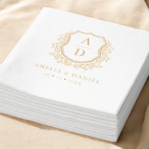 Floral Gold Wappen Wedding Monogram