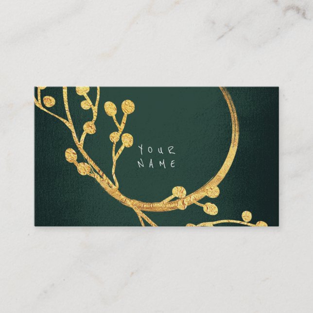 Floral Golden Foil Jungle Glam Vip Visitenkarte (Vorderseite)