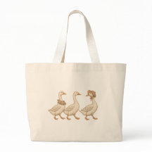 Floral Goose Canvas Tote – Vintage Farmhouse Style