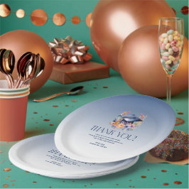 Floral Grad hat Dankeschön Karte Pappteller