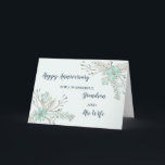 Floral Grandson und seine Ehefrau Jahrestag Karte<br><div class="desc">Glückliche Hochzeitskarte für Enkel und seine Ehefrau mit hübschen hellblauen Blumen,  und herzlichen Vers.</div>