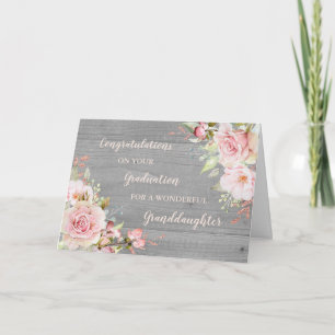 Floral Grandtochter Glückwunsch Abschluss Karte