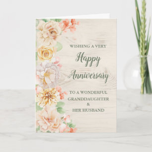 Floral Grandtochter und ihr Ehemännchen Jahrestag Karte