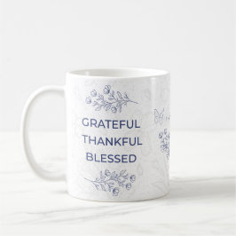 Floral Grateful Thankful Blessed Motif Kaffeetasse