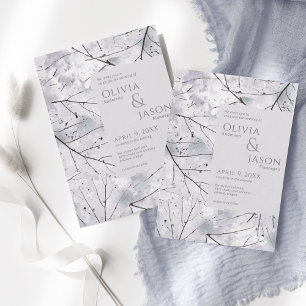 Floral Grau Lavender Watercolor Einladung