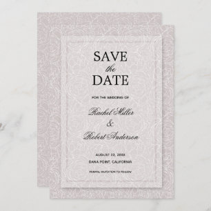 Floral Gray Lilac Save The Date