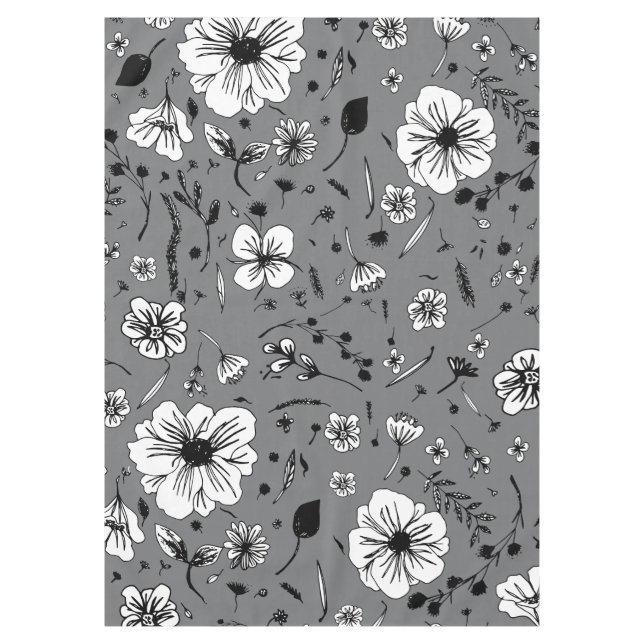 Floral Gray Tischdecke (Vorderseite)