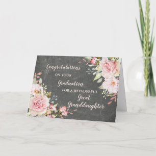 Floral Great Grandtochter Abschluss Karte