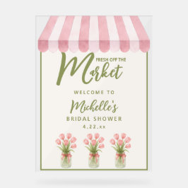 Floral Green Fresh Off The Market Bridal Shower  Acrylschild