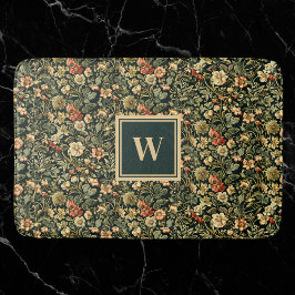 Floral Green William Morris Inspiriert Monogram Badematte