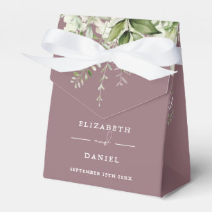 Floral Greenery Monogram Mauve Wedding Geschenkschachtel