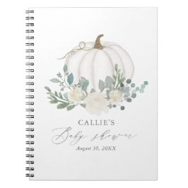 Floral Greenery Pumpkin Baby Shower Gästebuch Notizblock