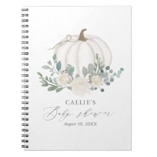 Floral Greenery Pumpkin Baby Shower Gästebuch Notizblock