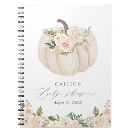 Floral Greenery Pumpkin Baby Shower Gästebuch Notizblock