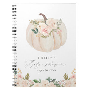 Floral Greenery Pumpkin Baby Shower Gästebuch Notizblock