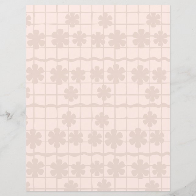 Floral Grid Scrapbook Paper (Vorderseite)
